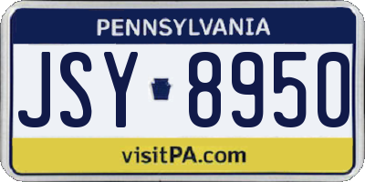 PA license plate JSY8950