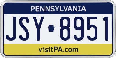 PA license plate JSY8951
