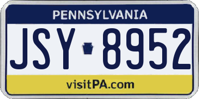 PA license plate JSY8952