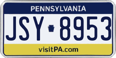 PA license plate JSY8953