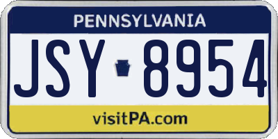 PA license plate JSY8954
