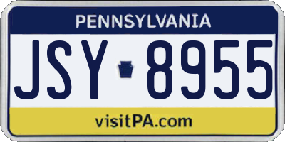 PA license plate JSY8955
