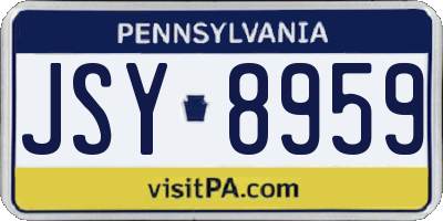 PA license plate JSY8959