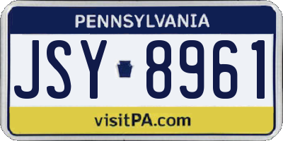PA license plate JSY8961