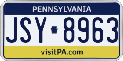 PA license plate JSY8963