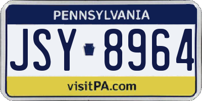 PA license plate JSY8964