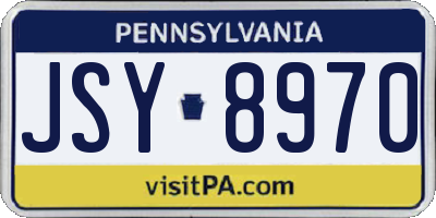 PA license plate JSY8970