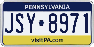 PA license plate JSY8971