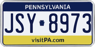 PA license plate JSY8973