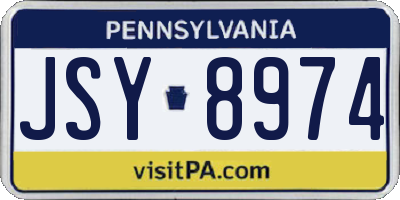 PA license plate JSY8974