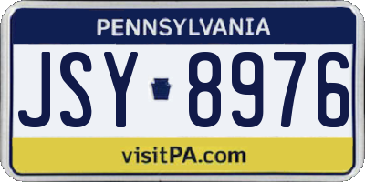 PA license plate JSY8976