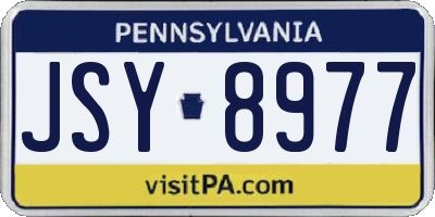 PA license plate JSY8977