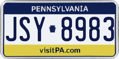 PA license plate JSY8983