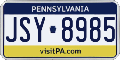 PA license plate JSY8985