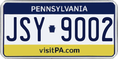 PA license plate JSY9002