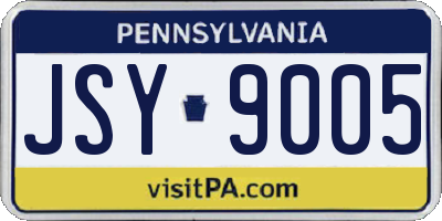 PA license plate JSY9005