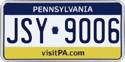 PA license plate JSY9006