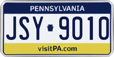 PA license plate JSY9010