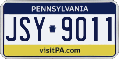 PA license plate JSY9011