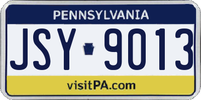 PA license plate JSY9013