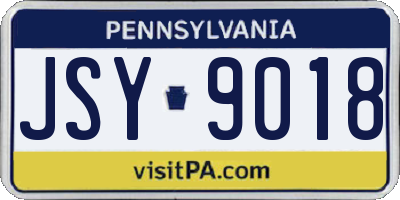 PA license plate JSY9018