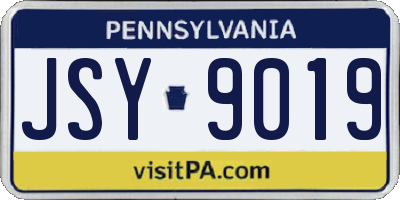 PA license plate JSY9019