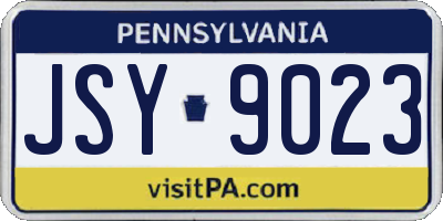 PA license plate JSY9023