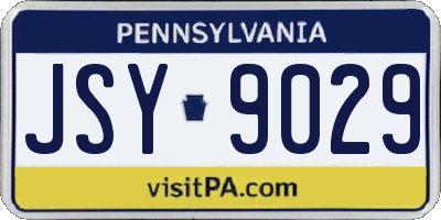 PA license plate JSY9029