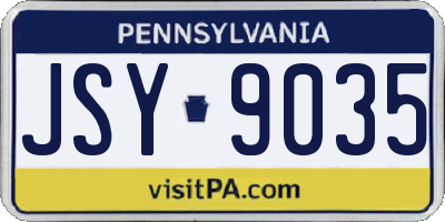 PA license plate JSY9035