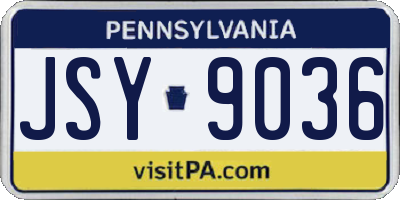 PA license plate JSY9036