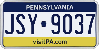 PA license plate JSY9037