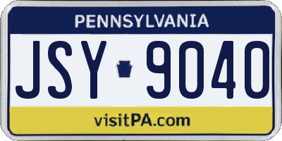 PA license plate JSY9040