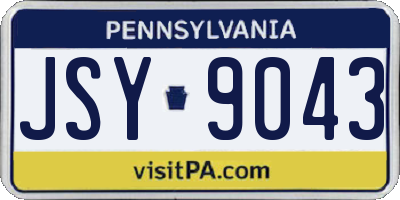 PA license plate JSY9043