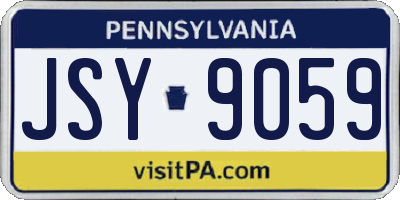 PA license plate JSY9059