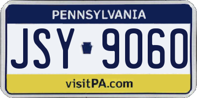 PA license plate JSY9060