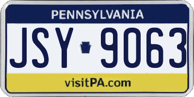 PA license plate JSY9063