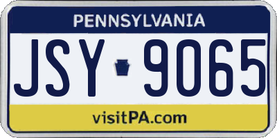 PA license plate JSY9065