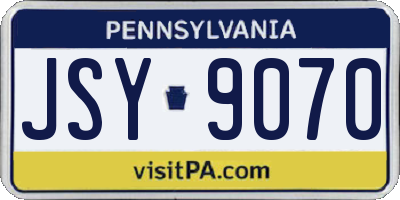 PA license plate JSY9070
