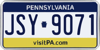 PA license plate JSY9071