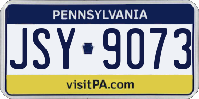 PA license plate JSY9073
