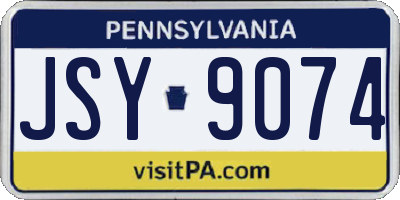 PA license plate JSY9074