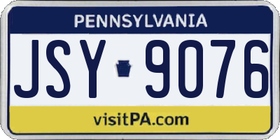 PA license plate JSY9076