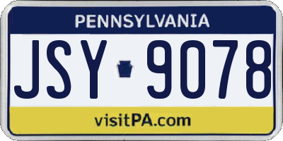 PA license plate JSY9078