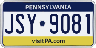 PA license plate JSY9081