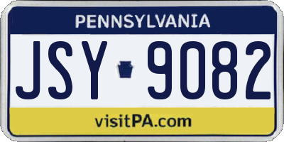 PA license plate JSY9082