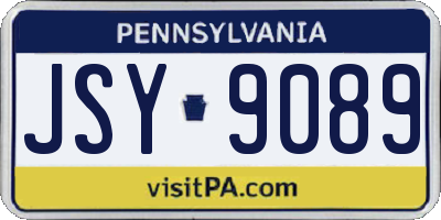 PA license plate JSY9089
