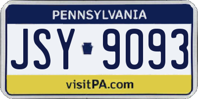 PA license plate JSY9093