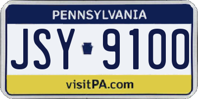 PA license plate JSY9100