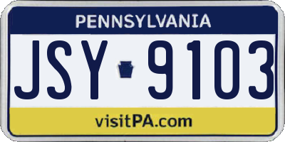 PA license plate JSY9103