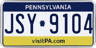 PA license plate JSY9104
